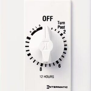 Intermatic 12-Hour SpringLoaded In-Wall Timer Switch for Auto-Off control of Fan